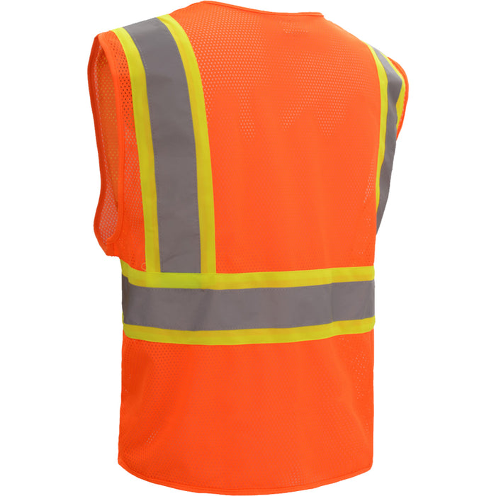 GSS Safety Standard Two Tone Mesh Hook & Loop ANSI Class 2 Type R Safety Vest - 1007/1008