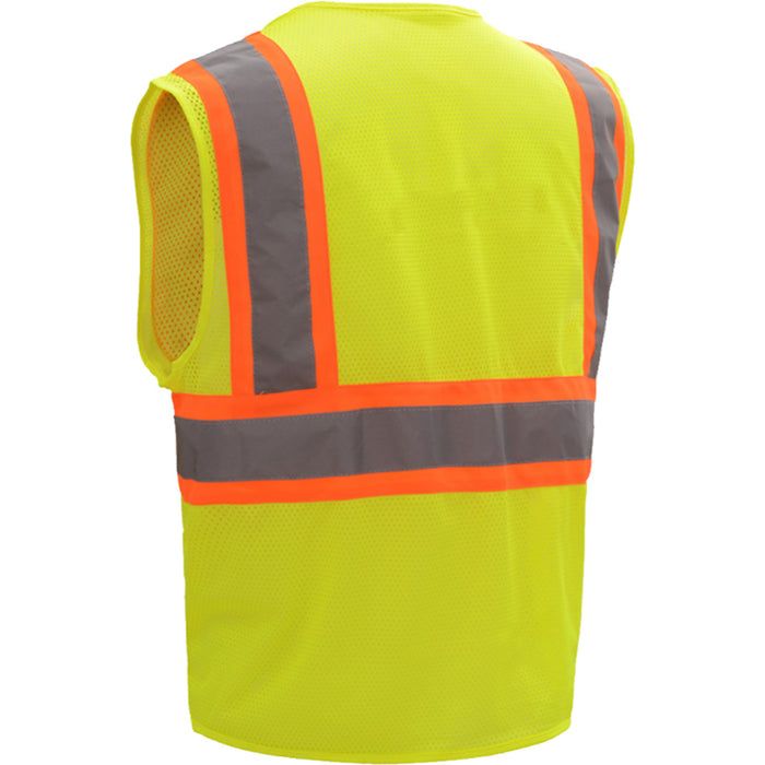 GSS Safety Standard Two Tone Mesh Hook & Loop ANSI Class 2 Type R Safety Vest - 1007/1008