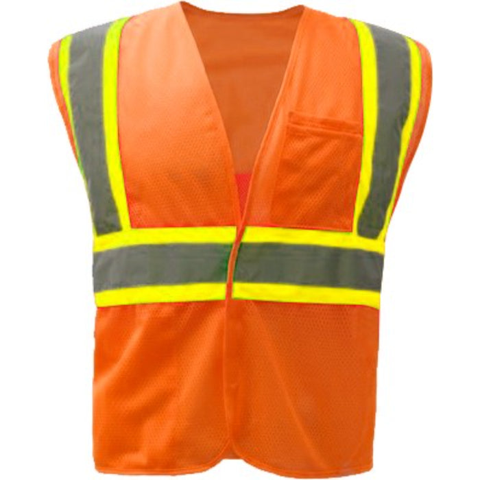 GSS Safety Standard Two Tone Mesh Zipper ANSI Class 2 Type R Safety Vest - 1005/1006