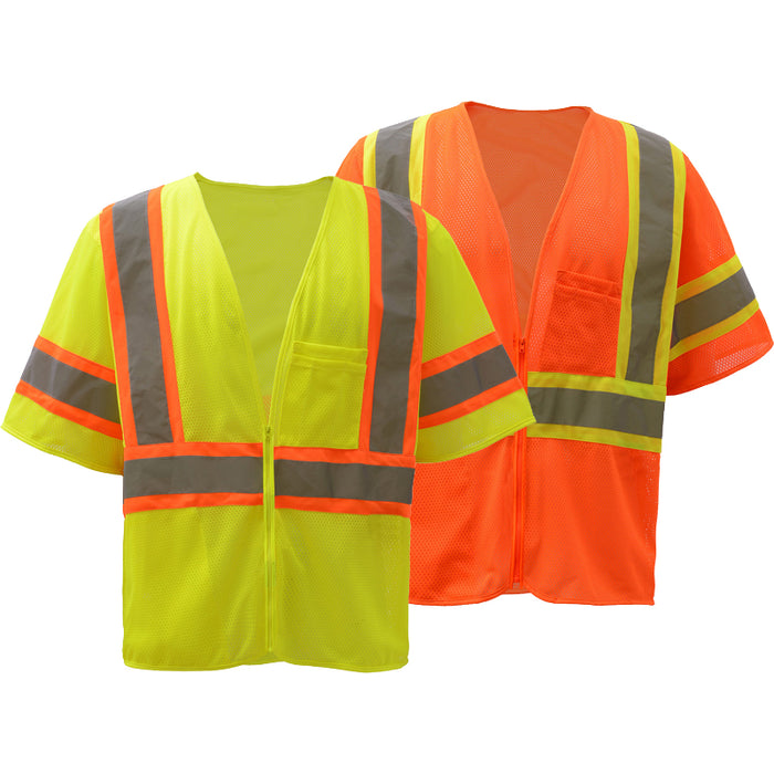 GSS Safety Standard Two Tone Mesh Zipper ANSI Class 3 Type R Safety Vest - 2005/2006