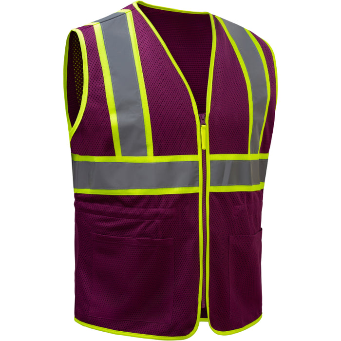 GSS Safety Two Tone Ladies Vest with Plum Trim - 7807/7808