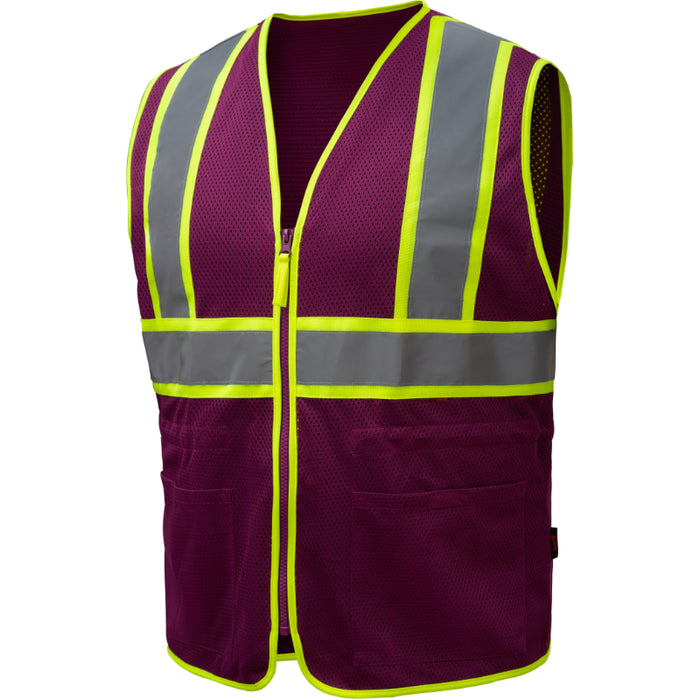 GSS Safety Two Tone Ladies Vest with Plum Trim - 7807/7808