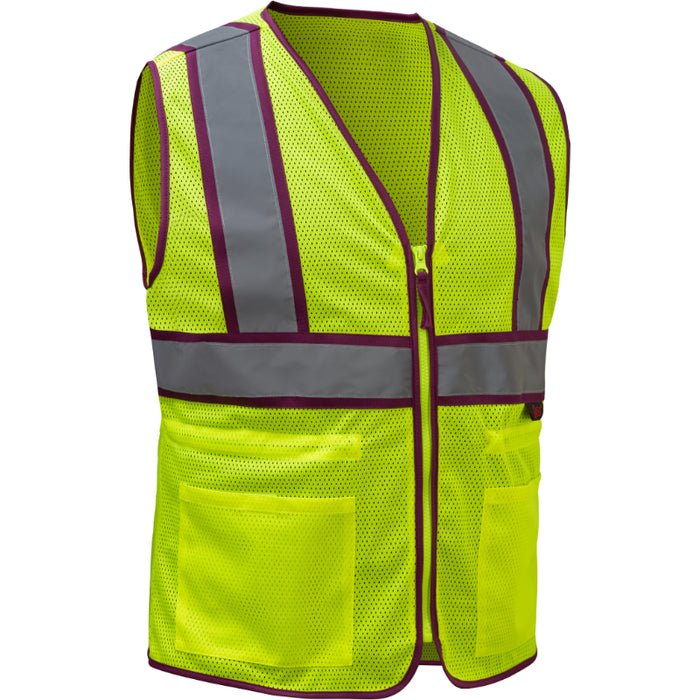 GSS Safety Two Tone Ladies Vest with Plum Trim - 7807/7808