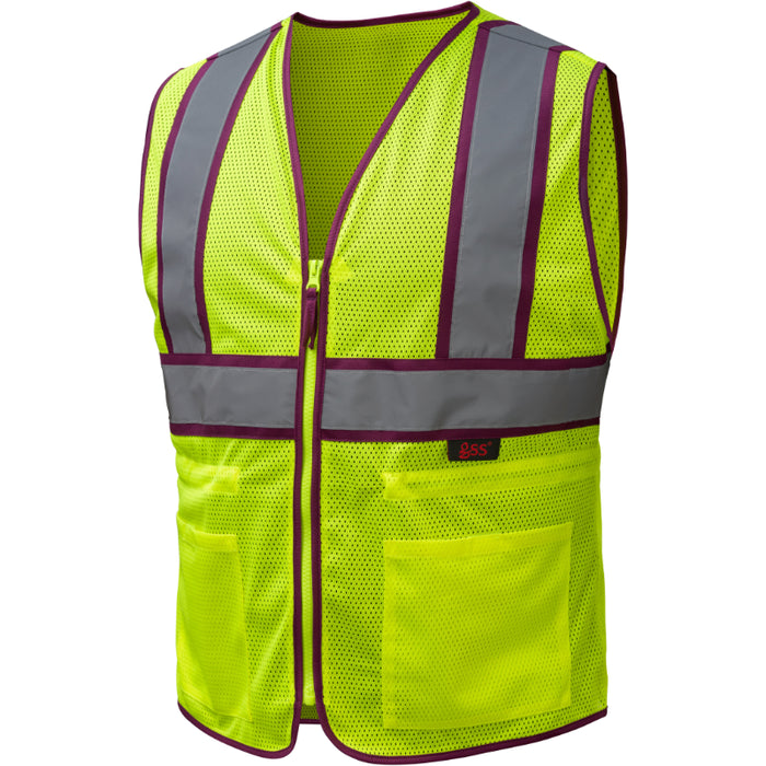 GSS Safety Two Tone Ladies Vest with Plum Trim - 7807/7808