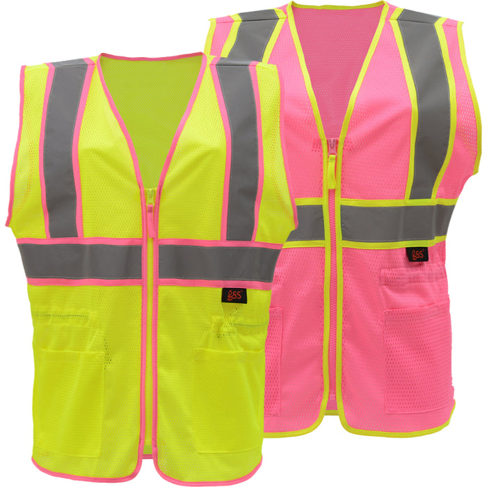 GSS Safety Two Tone Ladies Zipper Vest - 7805/7806