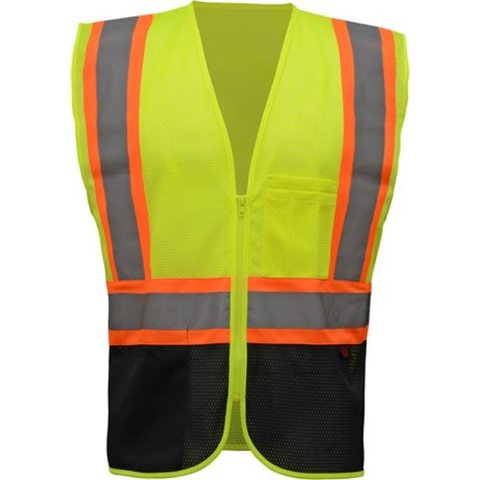 GSS Safety Two Tone Vest with Black Bottom ANSI Class 2 Type R - 1105/1106