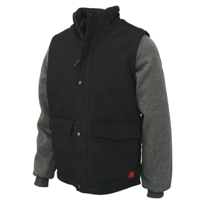 Tough Duck Zip-Off Sleeve Jacket with Detachable Hoodie - I8A2