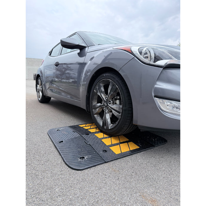 Rubber Speed Hump - 3 Feet Long - Yellow Black