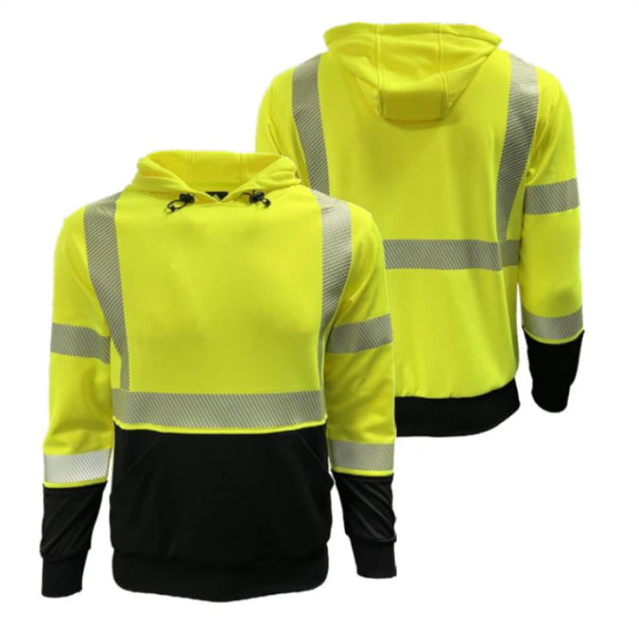 Reflective Apparel Hi Vis Two Tone Pullover Hoodie - ANSI Class  Type - R - 604CT-LB