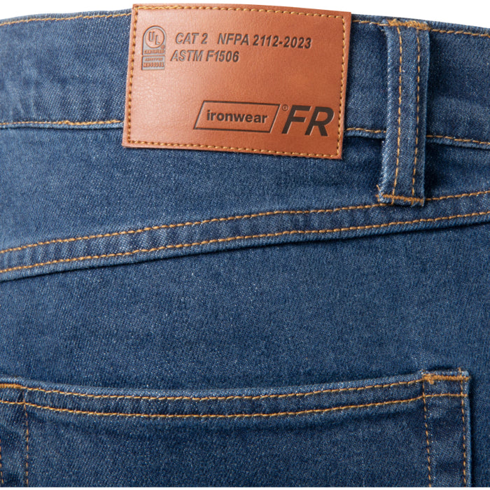Ironwear® Flame Resistant Straight Leg Denim Jeans - CAT - 2 - Blue - 6721FR