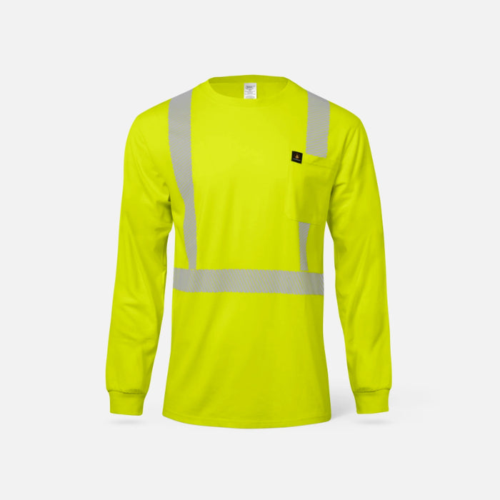 Ironwear® Hi Vis Flame Resistant Long Sleeve T-Shirt - ANSI Class 2 - 1209FR-TP