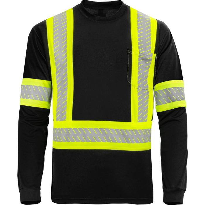 Ironwear® Hi Vis Long Sleeve Safety T-Shirt - ANSI Class 1 Type O - 1208-B