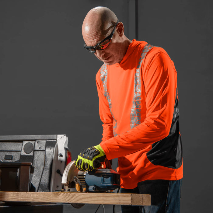 Ironwear® High Visibility Cooling Long Sleeve Hooded Shirt - ANSI Class 2 - 7153