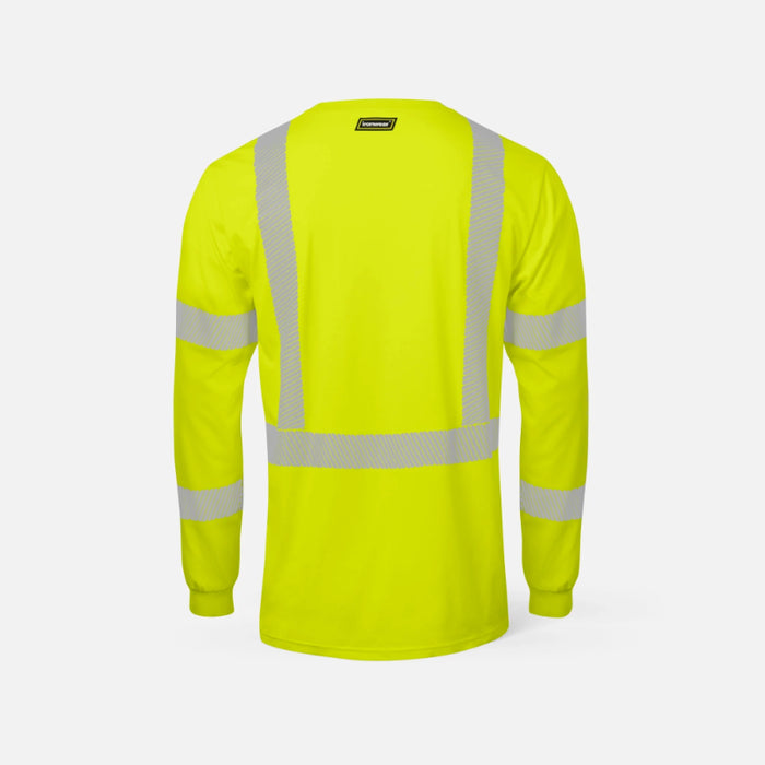 Ironwear® High Visibility Flame Resistant Long Sleeve Safety Shirt - Lime - 1211FR-TP