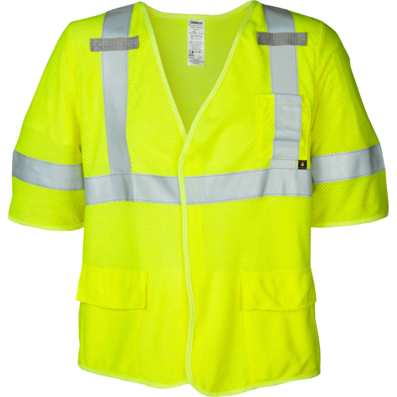 Ironwear® High Visibility FR Safety Vest - ANSI Class 3 Type R - Lime ...