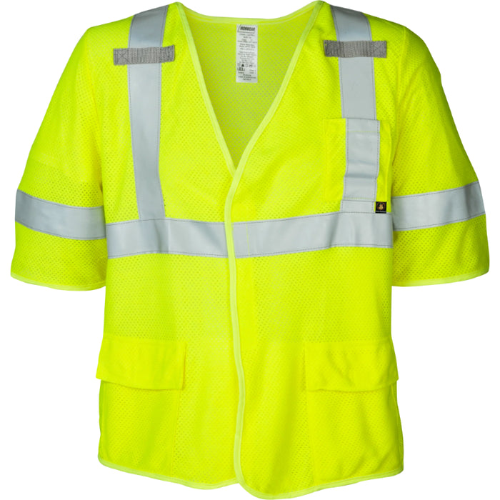 Ironwear® High Visibility FR Safety Vest - ANSI Class 3 Type R - Lime - 1267FR-RD