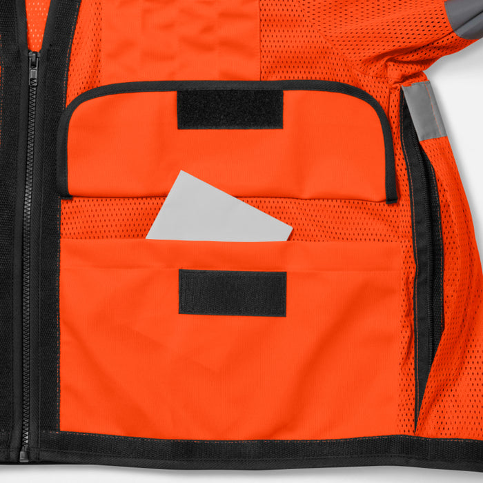 Ironwear® High Visibility Women's X-Back Safety Vest - ANSI Class - 3 Type R - 1155-Z-RD-CID-X