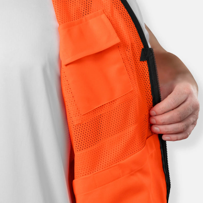 Ironwear® High Visibility Women's X-Back Safety Vest - ANSI Class - 3 Type R - 1155-Z-RD-CID-X