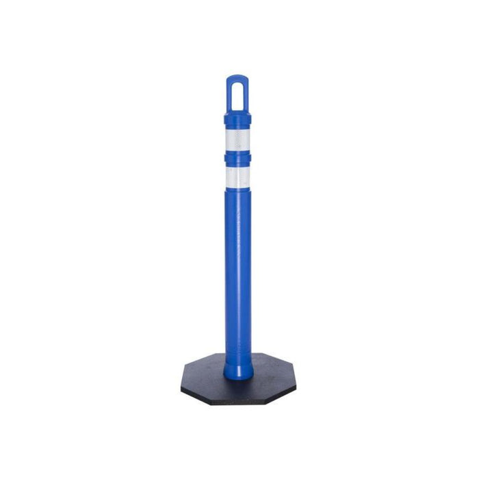 42" JBC Safety Arch Top Traffic Delineator Post Kit - Blue Post + 12 LBS Base