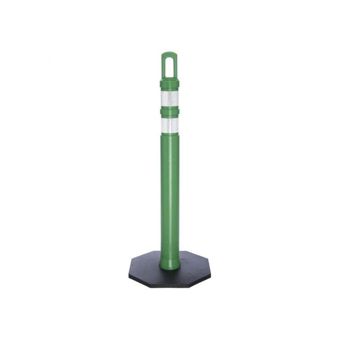 JBC® Safety Traffic Delineator Post Kit - Arch Top - 42 Inch Tall - Forest Green Post + 8 LBS Base
