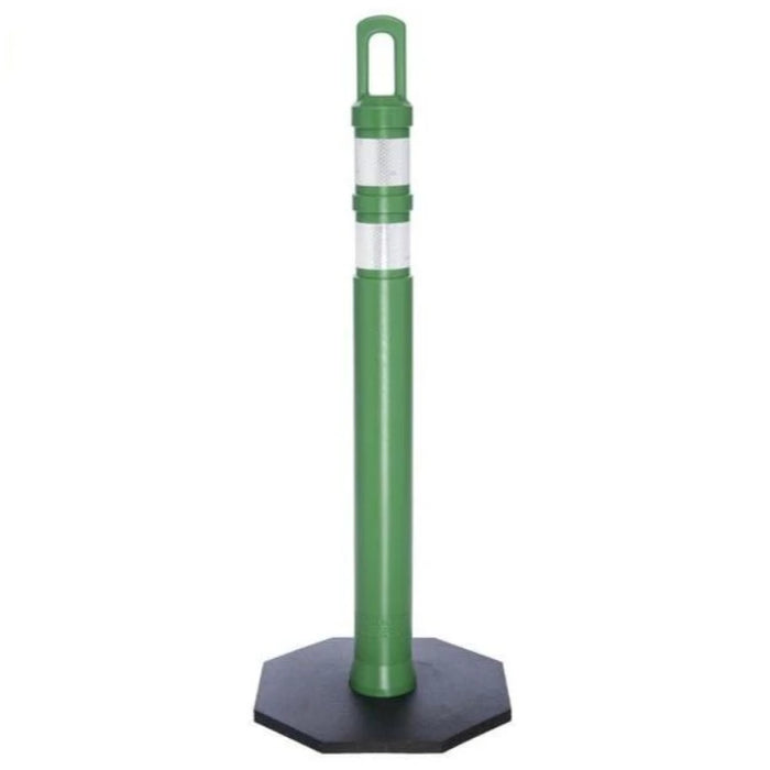 JBC® Safety Traffic Delineator Post Kit - Arch Top - 42 Inch Tall - Green Post + 12 LBS Base