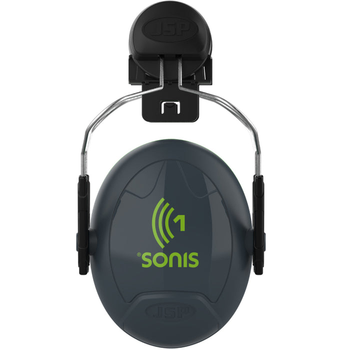 JSP® Sonis®1 Full Brim Mounted Passive Ear Muff - NRR 22 - Dark Gray - 262-AEB010-FB
