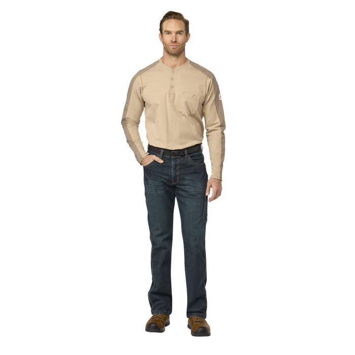Bulwark® FR Men's Lightweight Flex Knit Henley CAT 2 - STL2