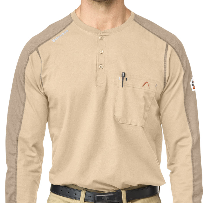 Bulwark® FR Men's Lightweight Flex Knit Henley CAT 2 - STL2