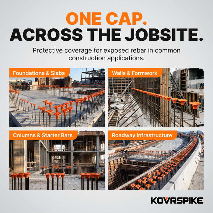 KOVRSPIKE Protective Safety Cap For Exposed Rebar