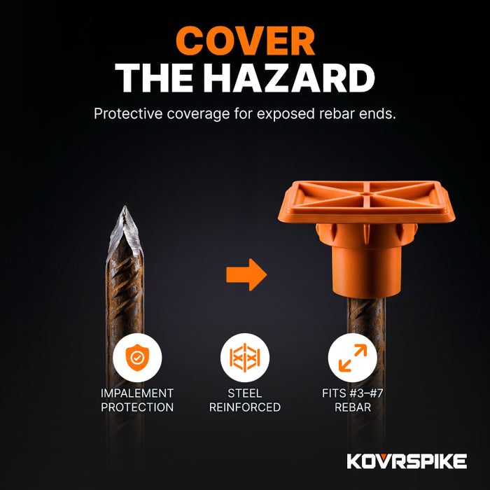 KOVRSPIKE Protective Safety Cap For Exposed Rebar