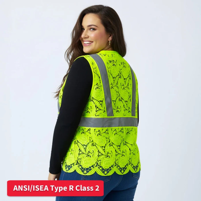 Lace Safety Vest® Women's Class 2 Two Pockets Zippper Vest - VEST002