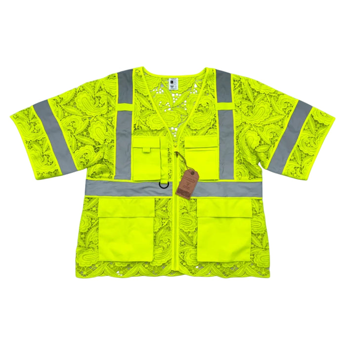 Lace Safety Vest® Women's Class 3 Four Pockets Zipper Vest - Yellow - VEST002