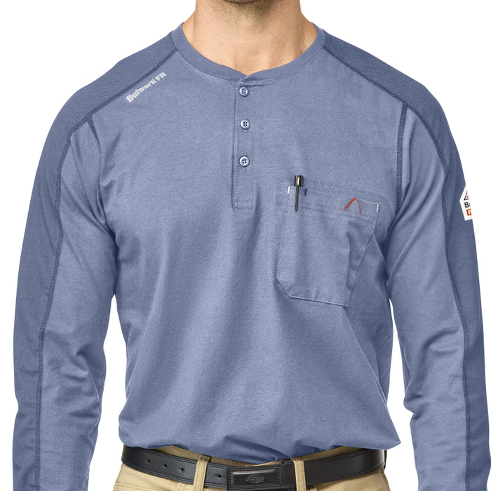 Bulwark® FR Men's Lightweight Flex Knit Henley CAT 2 - STL2