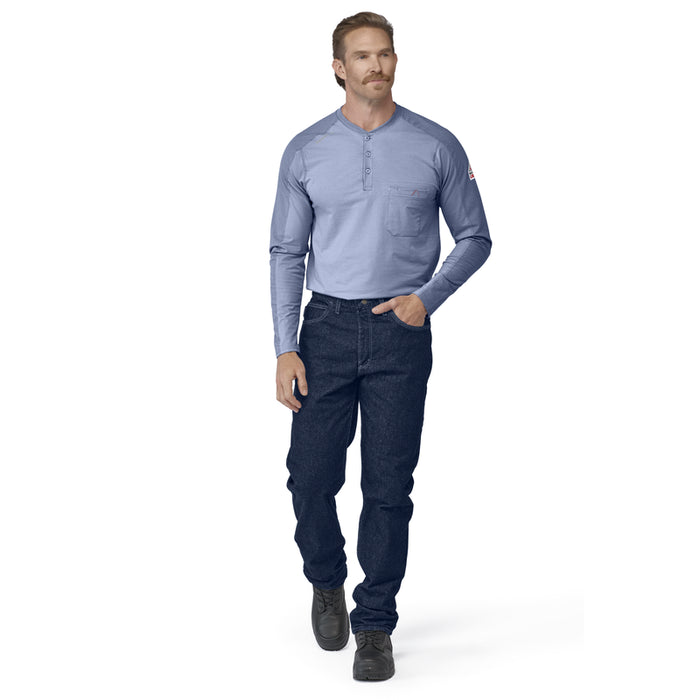 Bulwark® FR Men's Lightweight Flex Knit Henley CAT 2 - STL2