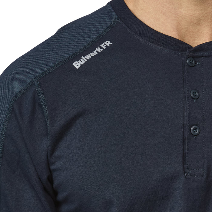 Bulwark® FR Men's Lightweight Flex Knit Henley CAT 2 - STL2