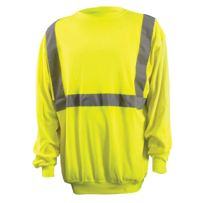 OccuNomix Long Sleeve Classic Lightweight Crew Safety Shirt - Yellow - Type R Class 2 - LUX-SWTL