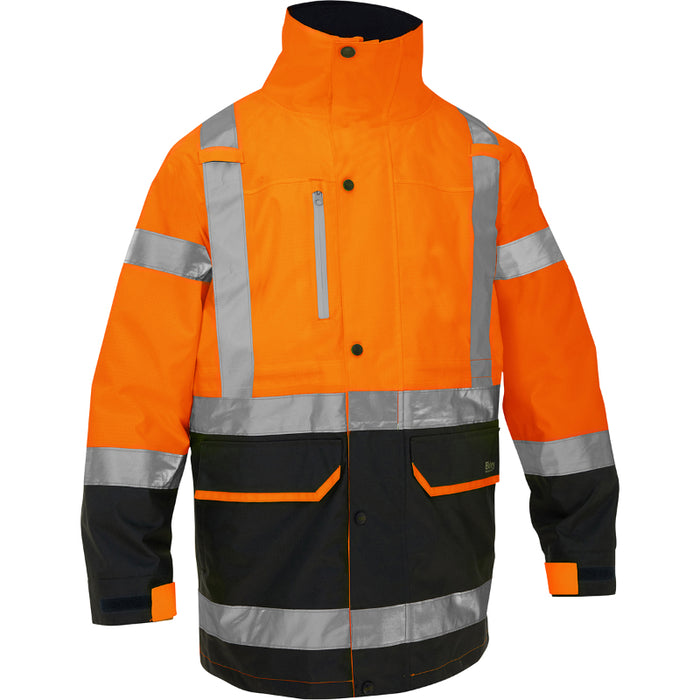 Bisley® Hi Vis 5-in-1 Class 3 Ripstop Jacket with Zip-Out Class 2 Inner Jacket - 333M6375H