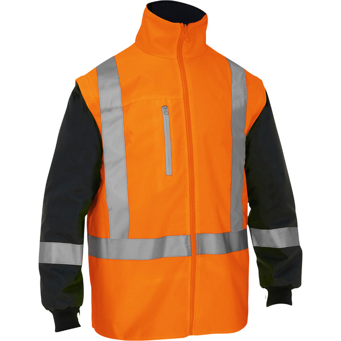 Bisley® Hi Vis 5-in-1 Class 3 Ripstop Jacket with Zip-Out Class 2 Inner Jacket - 333M6375H