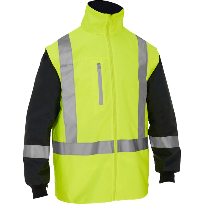 Bisley® Hi Vis 5-in-1 Class 3 Ripstop Jacket with Zip-Out Class 2 Inner Jacket - 333M6375H