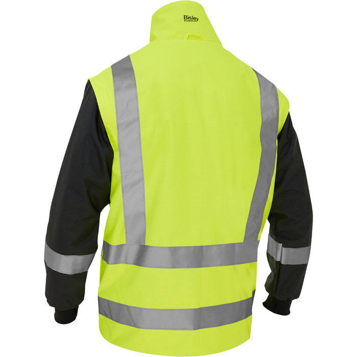 Bisley® Hi Vis 5-in-1 Class 3 Ripstop Jacket with Zip-Out Class 2 Inner Jacket - 333M6375H
