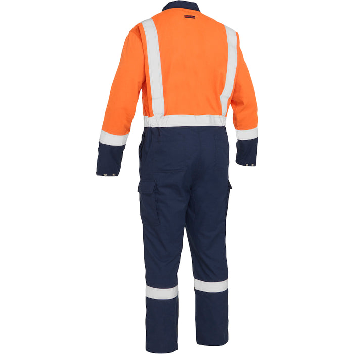 PIP® Bisley® Hi Vis Flame Resistant Ripstop Coverall with Navy Bottom - 385MFRHC