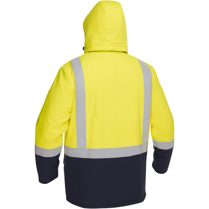Bisley® Hi Vis FR Ripstop Insulated Parka with Navy Bottom - ANSI Class 3 Type R - 385M8387H