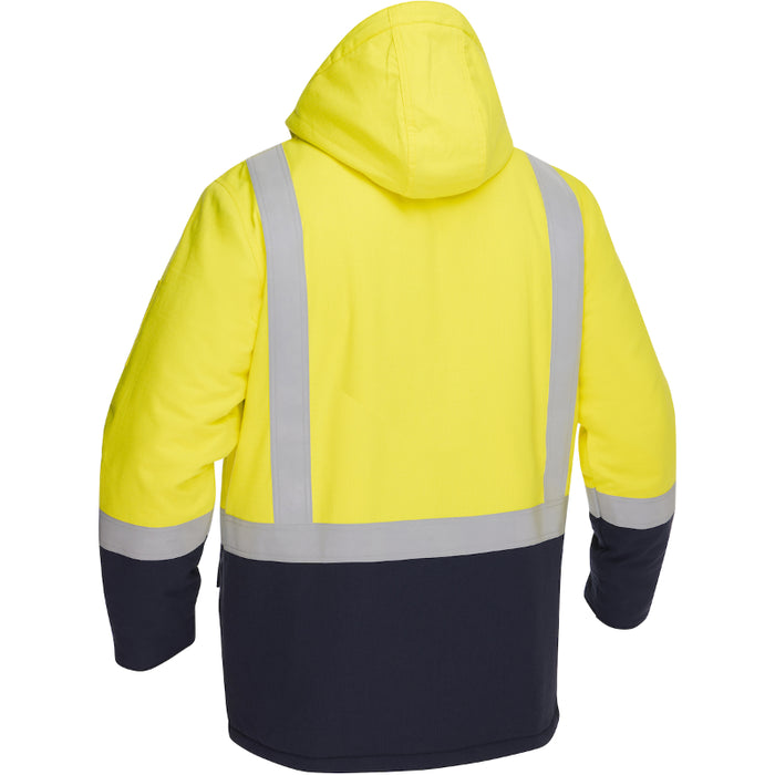 Bisley® Hi Vis FR Ripstop Insulated Parka with Navy Bottom - ANSI Class 3 Type R - 385M8387H