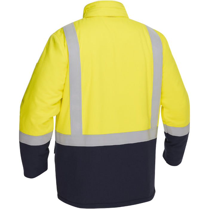 Bisley® Hi Vis FR Ripstop Insulated Parka with Navy Bottom - ANSI Class 3 Type R - 385M8387H