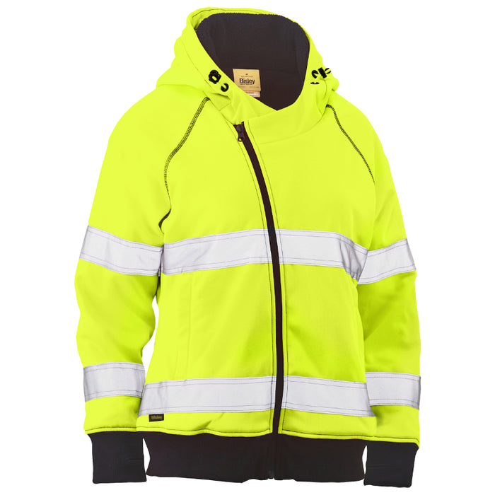 Bisley® Hi Vis Women's Contoured Full Zip Hooded Sweatshirt - ANSI Class 2 Type R - 323W6819T