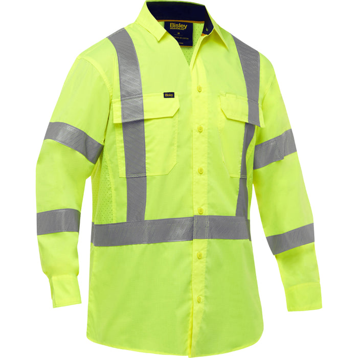 Bisley® Hi Vis X-Back Airflow™ Long Sleeve Shirt - ANSI Class 3 Type R - 313M6490X