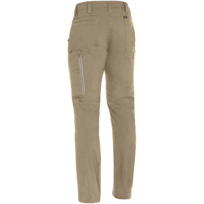 Tan pants with multiple pockets on a white background
