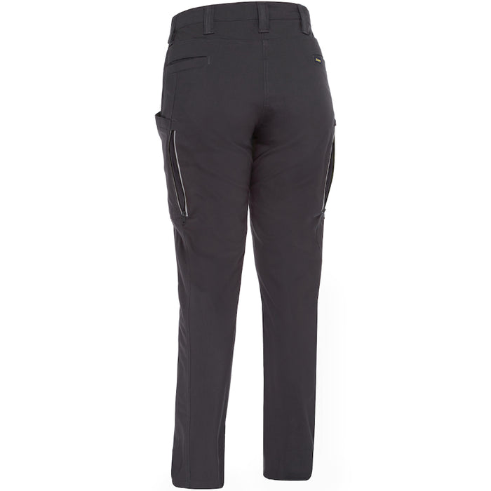 Black pants with zippers on a white background