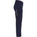 Navy blue pants with zippers on a white background
