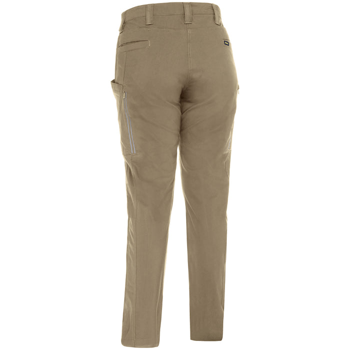 Tan pants with zippers on a white background